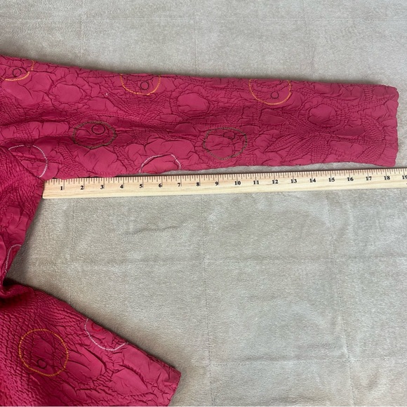 VTG DB Sport Crinkle Shacket Blazer Wms L Glitter Buttons‎ Satin Lined Geometric - Picture 5 of 10